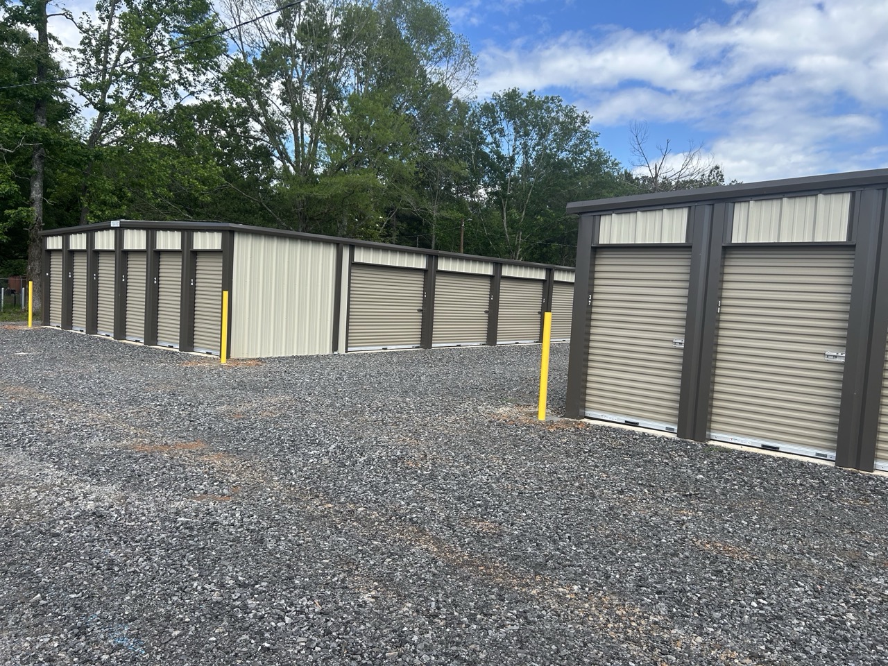 Drive-up storage buildings at Big Creek Mini Storage